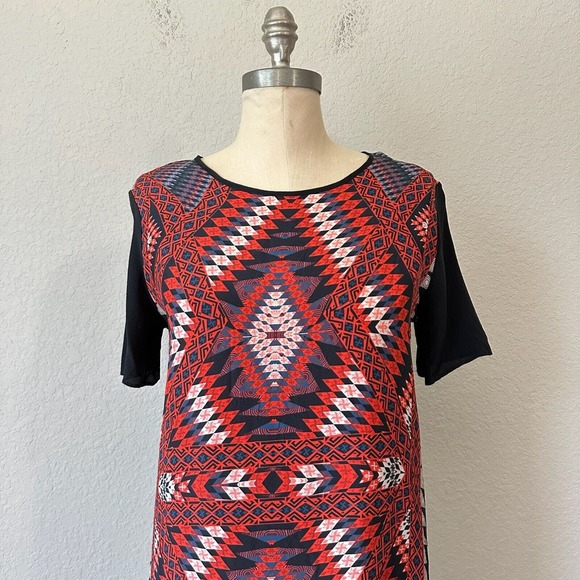 ANTHROPOLOGIE MATISON STONE Aztec Print Silk Mini Shift Dress Multi - Picture 2 of 8